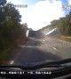 Motorists and pet dog survive horrific caravan crash in UK caught on dashcam