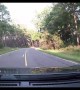Dashcam Captures Car Forced into Ditch
