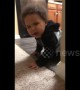 Adorable moment baby gets surprised and has priceless reaction