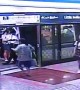 Woman in Singapore narrowly misses train then opens safety doors with her bare hands to climb inside