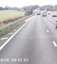 Dashcam catches near miss as UK car pulls out in front of speeding truck