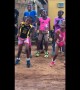 Happy kids show off their awesome dance moves