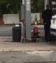 Man Tries to Fill up at Burnt Gas Station