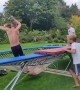 Trampoline Trick Folds Jumper in Half