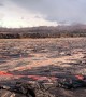 River of Lava Flows Toward Ocean