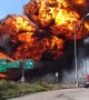 Fuel Tanker Fire Engulfs Highway