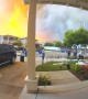 Doorbell Camera Captures Wildfire Evacuation