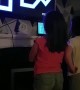 Game on Screen Startles Girls
