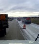 Truck Slides into Stationary Traffic