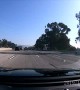Truck's Wheel Goes Free on Freeway