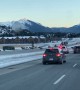 Over 80 Elk Crossing Canmore Highway with Police Escort