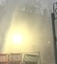 Tons of gushing water explodes into road for hours