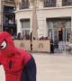 Spider-man performs tricks in France