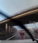 Tornado Sends Shed Panels Floating over Motorway