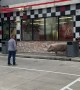 Pig Casually Wanders through Gas Station