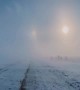 Sun Dog Spotted During Ground Blizzard