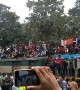 Train Carrying Hordes of Citizens Travels through Dhaka