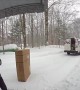 Compassionate FedEx employee shovels steps while homeowner is away