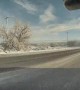 Barely Dodging a Dog Crossing Icy Road