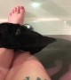 Sleeping Dog Snores During Bath
