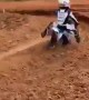 Motocross Rider Flips It in the Rut