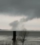 Strange looking tornado forms over the Mississippi River