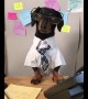 This nerdy dachshund is the best boss you can have