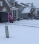 Snow Blowing Unicorn Takes on Michigan Snowstorm