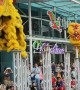 Stilt Dancers Wearing Dragon Costumes Celebrate the Coming of the Dry Season in Malaysia