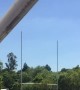Cone Flip Lands on Top of Rugby Goals Post