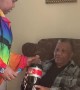 Girl Gets Grandmother with Soda Gag