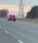 Large Police Convoy Stopping a Stolen Semi Truck