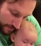 Watch this dad use his beard to put the baby to sleep