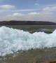String Winds Drive Ice Barrier onto Crooked Lake