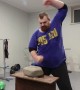Russian Man Demonstrates Big Stone Hand Training