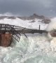 Bridge Broken Apart by Huge Storm
