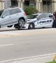 Cop Car Stuck Underneath SUV After Collision