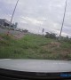 Biker's Sudden Lane Change Causes Unexpected Swerve