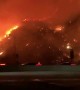 Massive brush fire captured on camera from 405 Freeway in Los Angeles