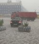 Huge Hailstorm Pummels Parked Car