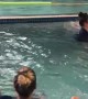 Baby Learns How to Swim at Early Age