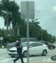 Truck Driver Helps Elderly Woman Cross the Street
