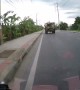 Mattress Almost Wrecks Motorcyclist