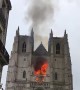 Beautiful Nantes cathedral is on fire