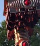 Amusement Park Ride Stops Upside-Down
