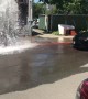 Driver Causes Massive Splash after Uprooting Fire Hydrant