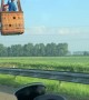 Hot Air Balloon Landing Close to the Road