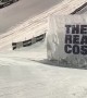 Snowboarder Slides Over Giant Jump
