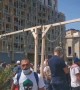 Protesters in Beirut set up symbolic nooses for corrupt politicians