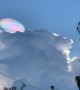 Stunning Pileus Iridescent Cloud Shines in the Sky